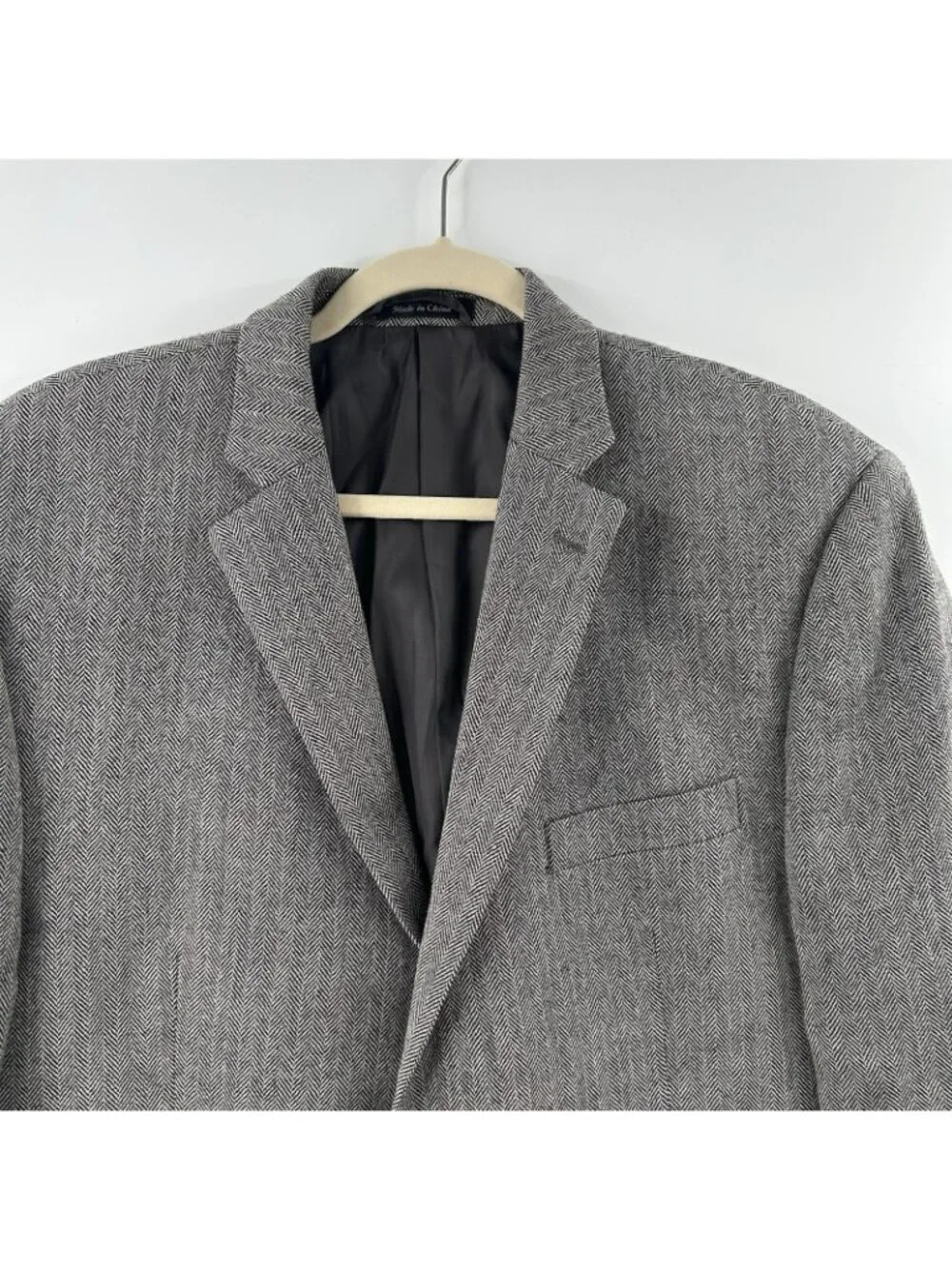 Lauren Ralph Lauren 44S Wool Tweed Herringbone Blazer Sport Coat Elbow Patches